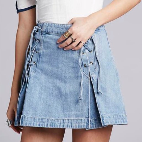 Free People Jean Skirt - Picture 1 of 1